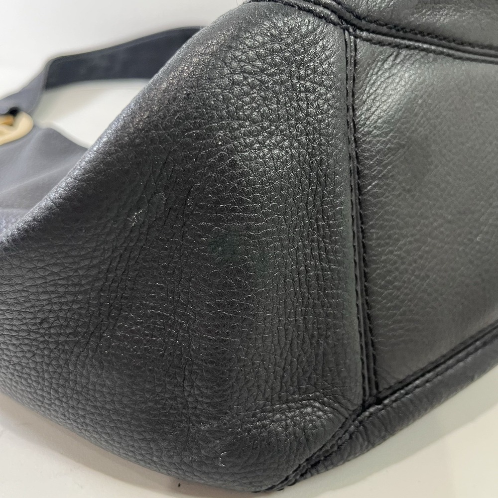 Y2K Michael Kors Fulton Black Pebbled Leather Large Hobo Shoulder Bag Buttery - Picture 9 of 9